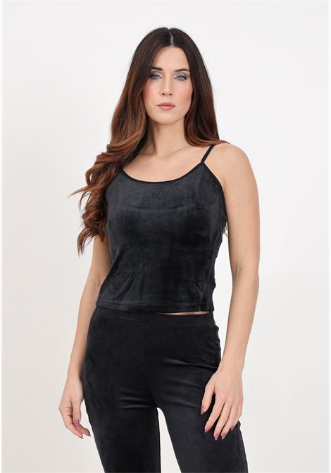 Women's black crushed velvet vest top ADIDAS ORIGINALS | IT9702.